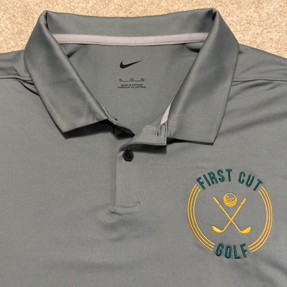 Nike Golf Polo Shirt Mens XL Grey First Cut Golf Performance Short Sleeve New